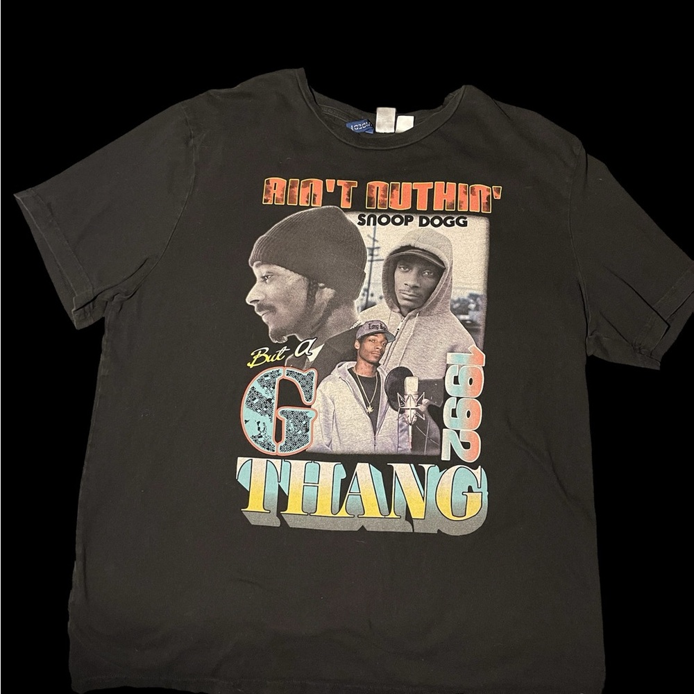 H&M Black Graphic Tee - Snoop Dogg Design